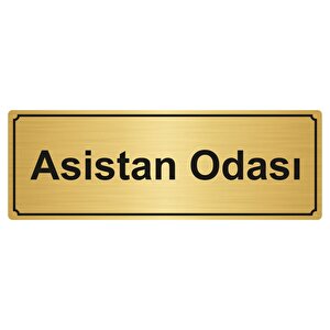 Asi̇stan Odasi Yönlendi̇rme Levhasi 10cmx20cm Altin Renk Metal