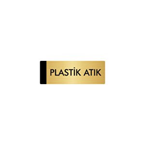 Metal Yönlendirme Levhası, Departman Kapı Isimliği Plastik Atık 7x20 Cm Altın Renk