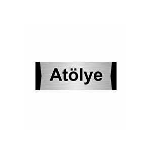 Atölye 10x20cm Gümüş Renk Metal Yönlendirme Levhası