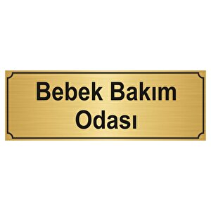 Bebek Bakim Odasi Yönlendi̇rme Levhasi 10cmx20cm Altin Renk Metal