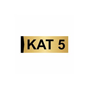Kat 5  10x20cm Altın Renk Metal Yönlendirme Levhası