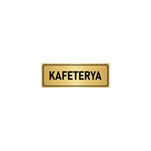 Metal Yönlendirme Levhası, Departman Kapı İsimliği Kafeterya 10x20 Cm Altın Renk