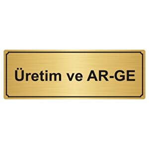 Üreti̇m Ve Ar-ge Yönlendi̇rme Levhasi 10cmx20cm Altin Renk Metal