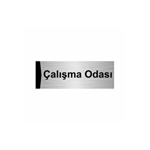 Çalışma Odası 5x20cm Gümüş Renk Metal Yönlendirme Levhası