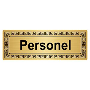 Personel 7cmx20cm Metal Yönlendi̇rme Levhasi Altin Renk Metal