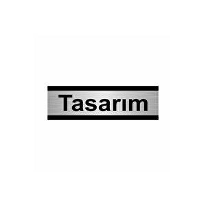 Tasarım 7x20cm Gümüş Renk Metal Yönlendirme Levhası