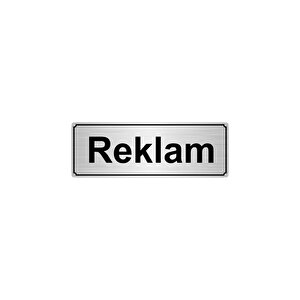 Reklam Yönlendi̇rme Levhasi 10cmx20cm Gümüş Renk Metal