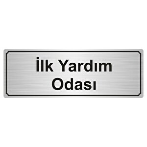 İlk Yardim Odasi Yönlendi̇rme Levhasi 7cmx20cm Gümüş Renk Metal
