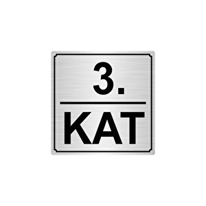 3.kat 15cmx15cm Metal Yönlendi̇rme Levhasi Gümüş Renk Metal