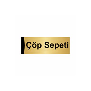 Çöp Sepeti 7x20cm Altın Renk Metal Yönlendirme Levhası