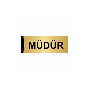 Müdür 5x20cm Altın Renk Metal Yönlendirme Levhası