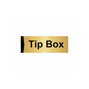 Tipbox 7x20cm Altın Renk Metal Yönlendirme Levhası