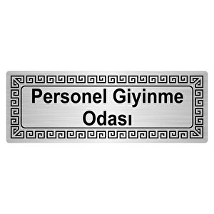 Personel Giyinme Odası 7cmx20cm Metal Yönlendi̇rme Levhasi Gümüş Renk Metal