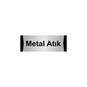 Metal Atık 7x20cm Gümüş Renk Metal Yönlendirme Levhası