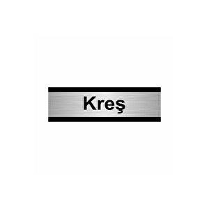 Kreş 10x20cm Gümüş Renk Metal Yönlendirme Levhası