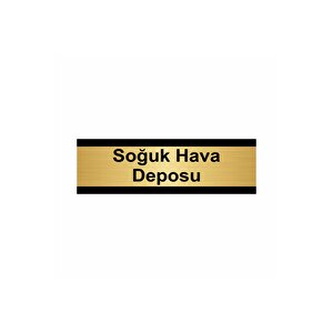 Soğuk Hava Deposu 5x20cm Altın Renk Metal Yönlendirme Levhası