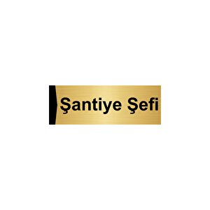 Şantiye Şefi 7x20cm Altın Renk Metal Yönlendirme Levhası