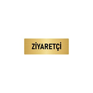 Metal Yönlendirme Levhası, Departman Kapı İsimliği Ziyaretçi 7x20 Cm Altın Renk