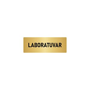Metal Yönlendirme Levhası, Departman Kapı İsimliği Laboratuvar 5x20 Cm Altın Renk