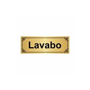 Lavabo 7x20cm Altın Renk Metal Yönlendirme Levhası