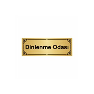 Dinlenme Odası 7x20cm Altın Renk Metal Yönlendirme Levhası