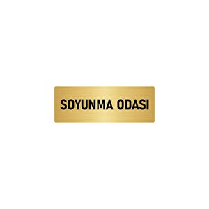 Metal Yönlendirme Levhası, Departman Kapı İsimliği Soyunma Odası 5x20 Cm Altın Renk
