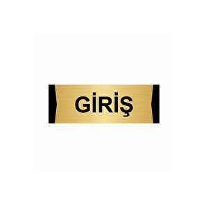 Gi̇ri̇ş 10x20cm Altın Renk Metal Yönlendirme Levhası