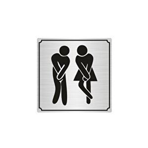 Wc Bay Bayan Yönlendirme Levhası 15 X 15 Cm Yapışkanlı Gümüş Renk