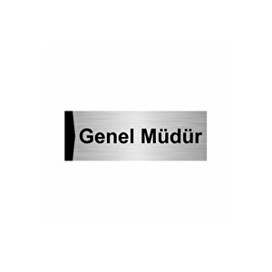 Genel Müdür 10x20cm Gümüş Renk Metal Yönlendirme Levhası