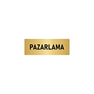 Metal Yönlendirme Levhası, Departman Kapı İsimliği Pazarlama 5x20 Cm Altın Renk