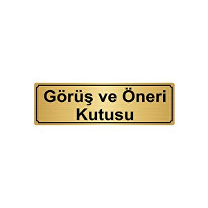 Görüş Ve Öneri̇ Kutusu Yönlendi̇rme Levhasi 7cmx20cm Altin Renk Metal