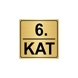 6.kat 15cmx15cm Metal Yönlendi̇rme Levhasi Altin Renk Metal