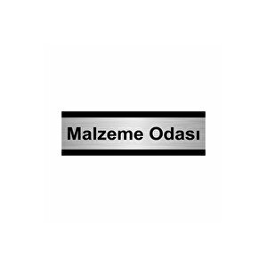 Malzeme Odası 10x20cm Gümüş Renk Metal Yönlendirme Levhası