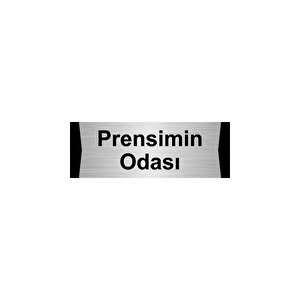 Prensimin Odası 7x20cm Gümüş Renk Metal Yönlendirme Levhası