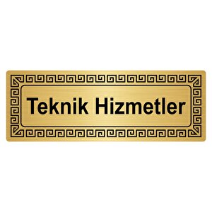 Teknik Hizmetler 7cmx20cm Metal Yönlendi̇rme Levhasi Altin Renk Metal