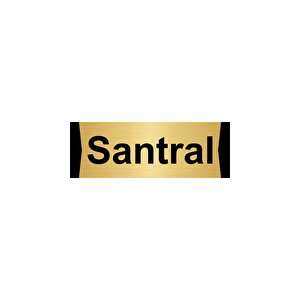 Santral 7x20cm Altın Renk Metal Yönlendirme Levhası