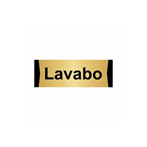 Lavabo 7x20cm Altın Renk Metal Yönlendirme Levhası