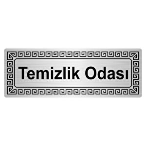 Temizlik Odası 7cmx20cm Metal Yönlendi̇rme Levhasi Gümüş Renk Metal