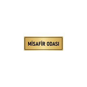 Metal Yönlendirme Levhası, Departman Kapı İsimliği Misafir Odası 10x20 Cm Altın Renk