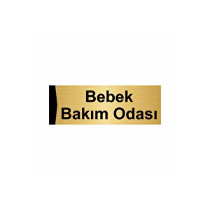 Bebek Bakım Odası 5x20cm Altın Renk Metal Yönlendirme Levhası