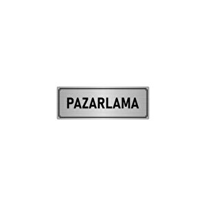 Metal Yönlendirme Levhası, Departman Kapı İsimliği Pazarlama 10x20 Cm Gümüş Renk