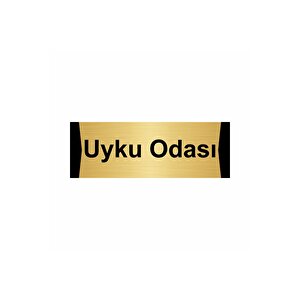 Uyku Odası 7x20cm Altın Renk Metal Yönlendirme Levhası