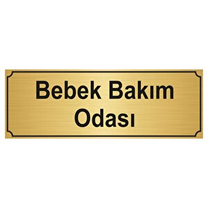 Bebek Bakim Odasi Yönlendi̇rme Levhasi 7cmx20cm Altin Renk Metal