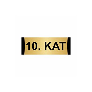 10.kat  7x20cm Altın Renk Metal Yönlendirme Levhası