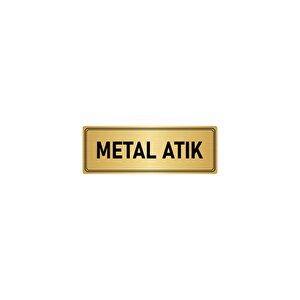 Metal Yönlendirme Levhası, Departman Kapı İsimliği Metal Atık 10x20 Cm Altın Renk