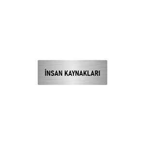Metal Yönlendirme Levhası, Departman Kapı İsimliği İnsan Kaynakları 7x20 Cm Gümüş Renk