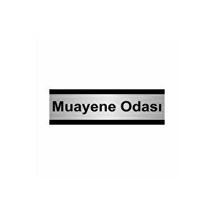 Muayene Odası 5x20cm Gümüş Renk Metal Yönlendirme Levhası