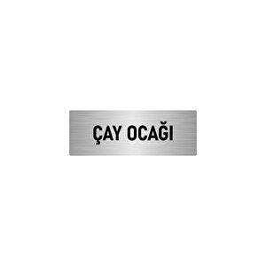 Metal Yönlendirme Levhası, Departman Kapı İsimliği Çay Ocağı 7x20 Cm Gümüş Renk