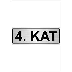 4.kat 5cmx20cm Metal Yönlendirme Levhası Gümüş Renk