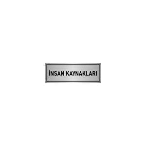 Metal Yönlendirme Levhası, Departman Kapı İsimliği İnsan Kaynakları 10x20 Cm Gümüş Renk